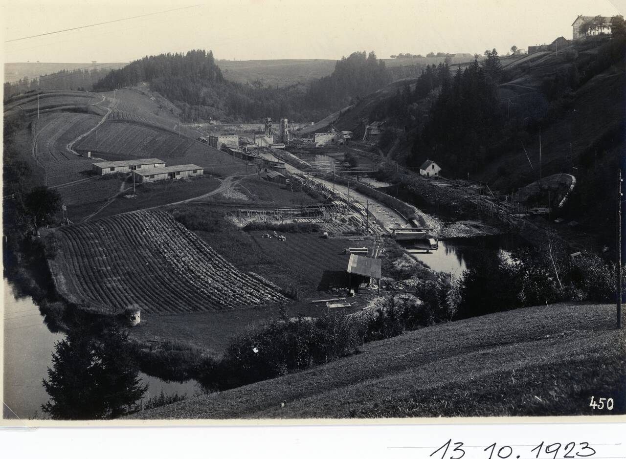 Partenstein Kraftwerk Partenstein, Langhalsen Baustelle
