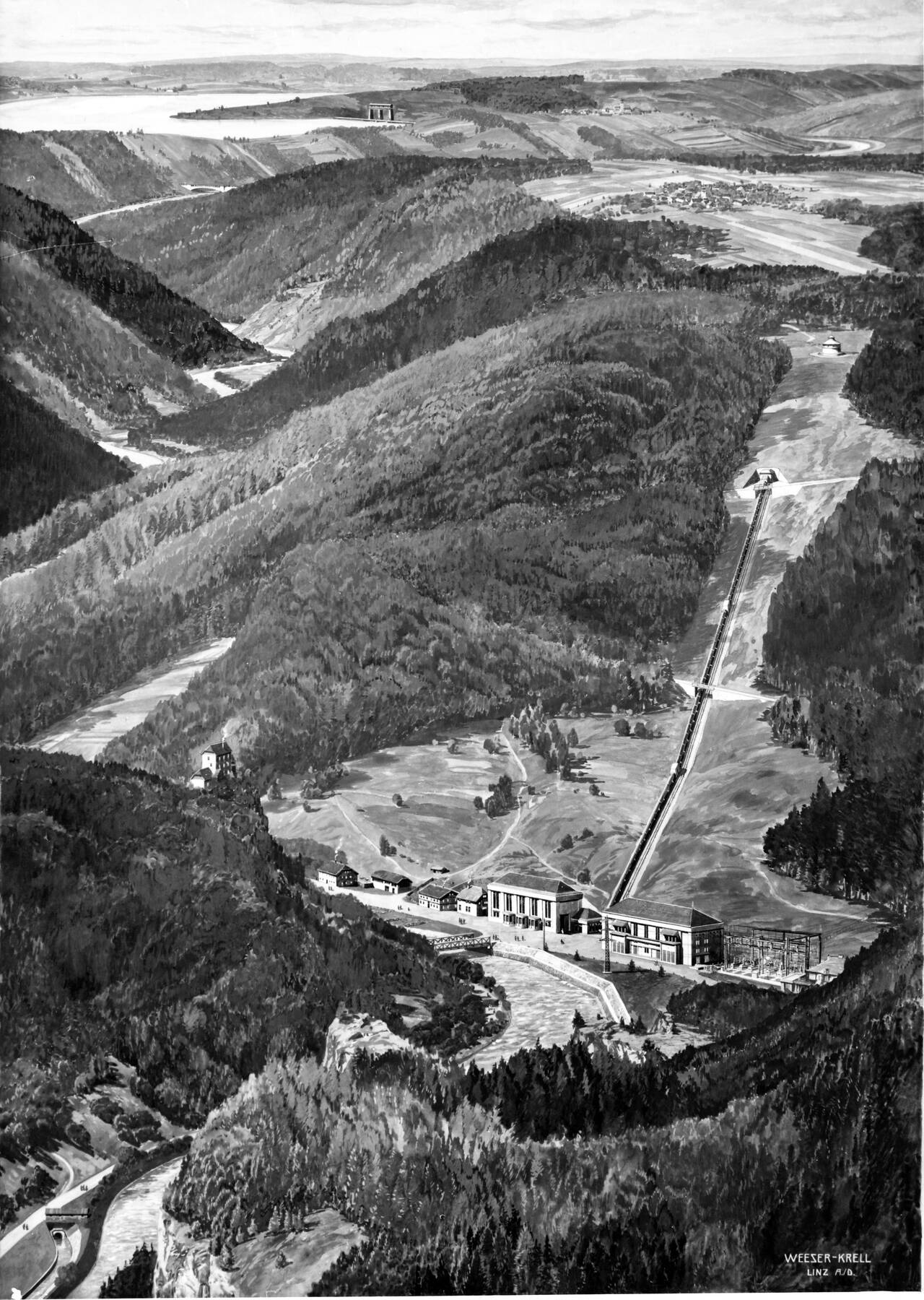 Partenstein Kraftwerk Partenstein, Postkarte